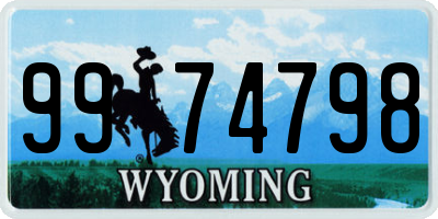 WY license plate 9974798