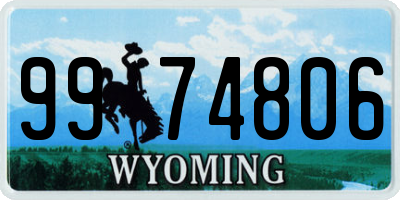 WY license plate 9974806