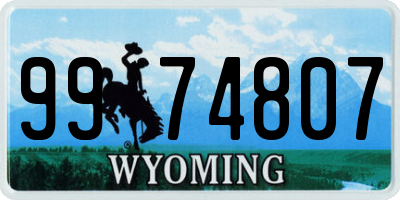 WY license plate 9974807