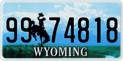 WY license plate 9974818