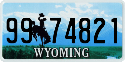 WY license plate 9974821