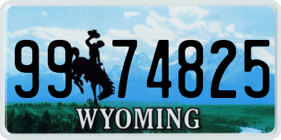 WY license plate 9974825