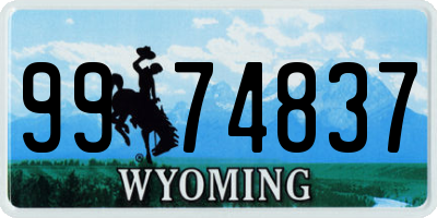 WY license plate 9974837