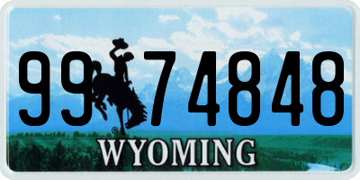 WY license plate 9974848