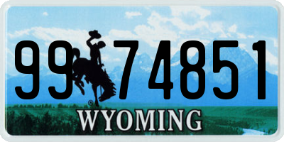 WY license plate 9974851