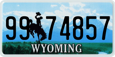 WY license plate 9974857