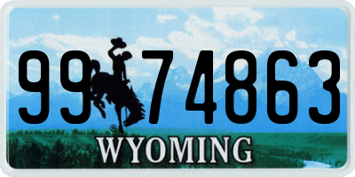 WY license plate 9974863