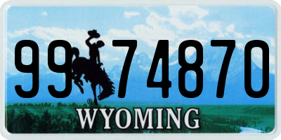 WY license plate 9974870