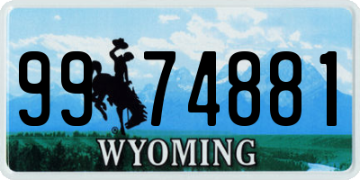 WY license plate 9974881