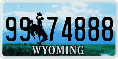 WY license plate 9974888