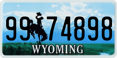 WY license plate 9974898
