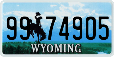 WY license plate 9974905