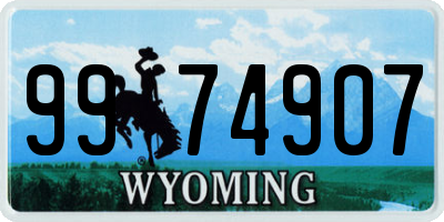 WY license plate 9974907