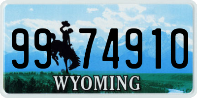 WY license plate 9974910