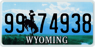 WY license plate 9974938