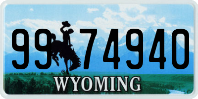 WY license plate 9974940