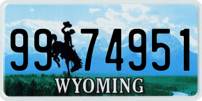 WY license plate 9974951