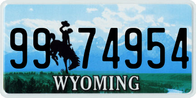 WY license plate 9974954
