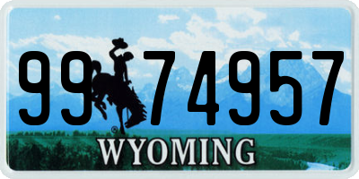 WY license plate 9974957