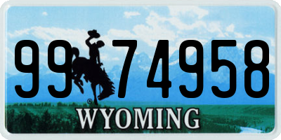 WY license plate 9974958