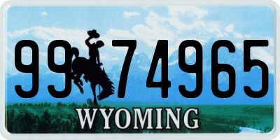 WY license plate 9974965