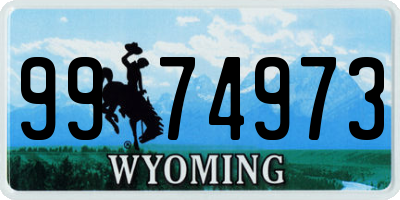 WY license plate 9974973