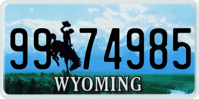 WY license plate 9974985