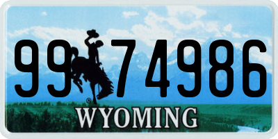 WY license plate 9974986