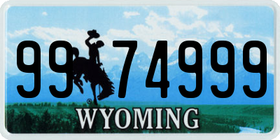 WY license plate 9974999