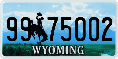 WY license plate 9975002