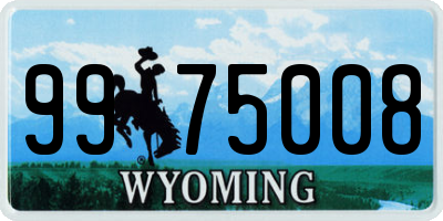 WY license plate 9975008