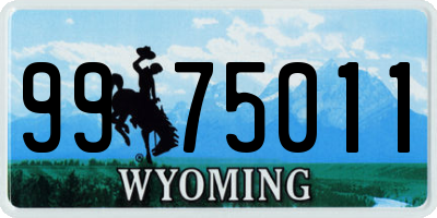 WY license plate 9975011