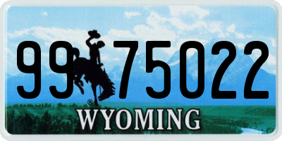 WY license plate 9975022