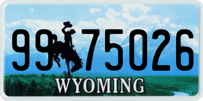 WY license plate 9975026