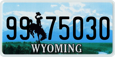 WY license plate 9975030