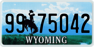 WY license plate 9975042