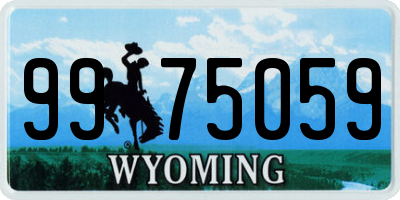 WY license plate 9975059