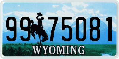 WY license plate 9975081