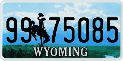 WY license plate 9975085