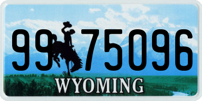 WY license plate 9975096