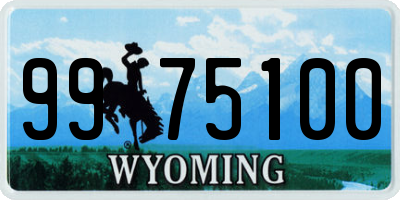 WY license plate 9975100