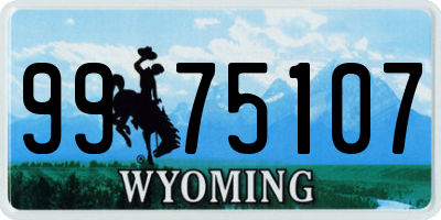 WY license plate 9975107