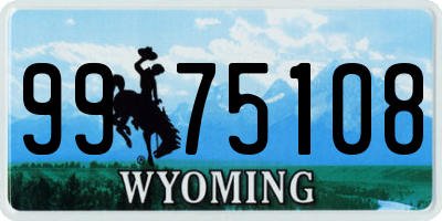WY license plate 9975108