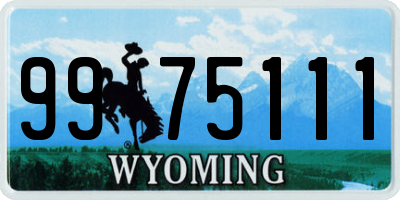 WY license plate 9975111