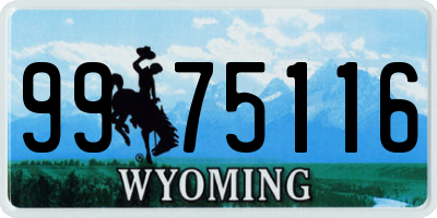 WY license plate 9975116