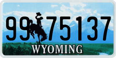 WY license plate 9975137