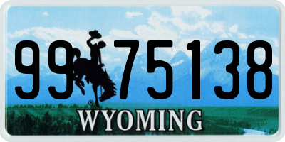 WY license plate 9975138