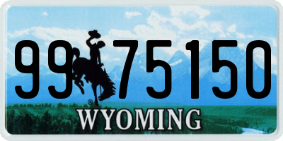 WY license plate 9975150