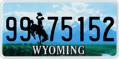 WY license plate 9975152