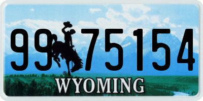 WY license plate 9975154